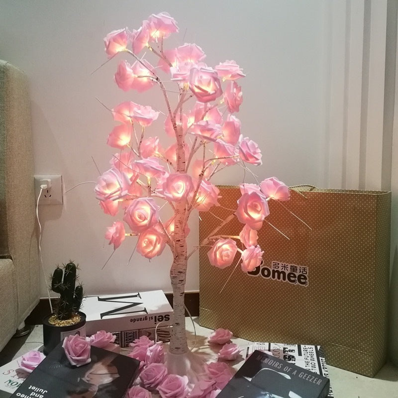 Christmas Rose Shining Tree Lamp