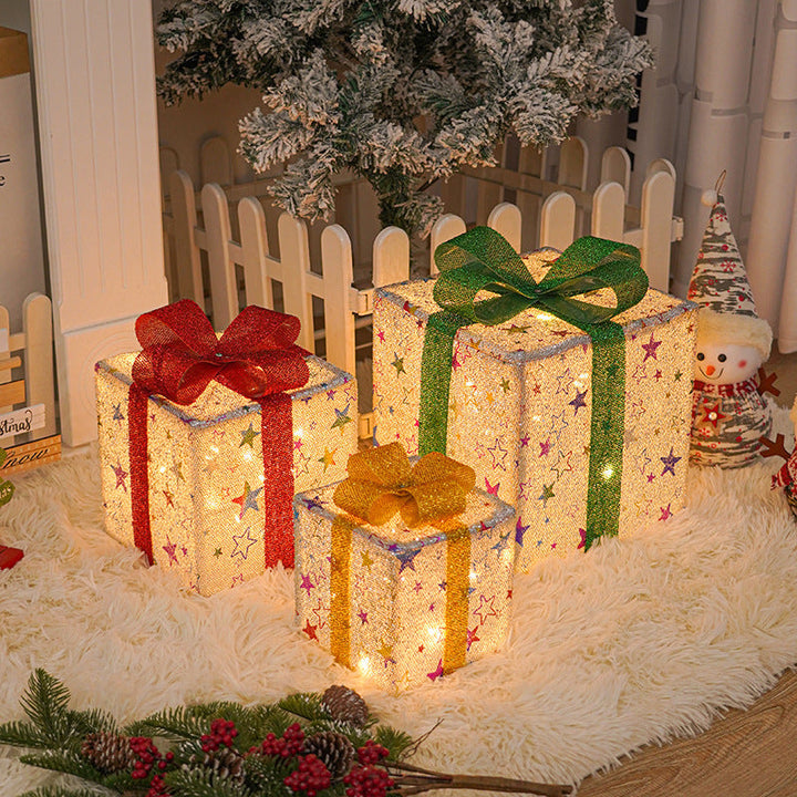 Light-Up Gift Box Decorations for Yard