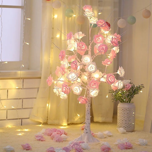 Christmas Rose Shining Tree Lamp